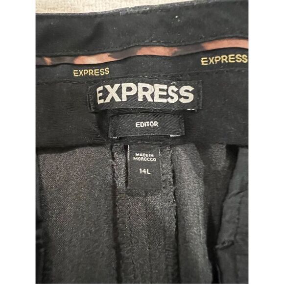 Express editor black straight leg pants size 14 tall - Picture 4 of 14